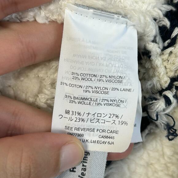 Madewell Striped Boucle Cardigan Sweater Women's Sz XL Ivory Lagenlook Cozycore - Picture 6 of 9